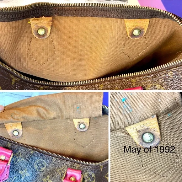 Louis Vuitton Speedy 30 custom painted with bag charm *READ DESCRIPTION* - Picture 16 of 16